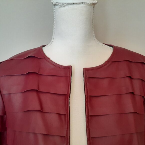 Lafayette 148 Leather Tiered Jacket - Picture 7 of 14